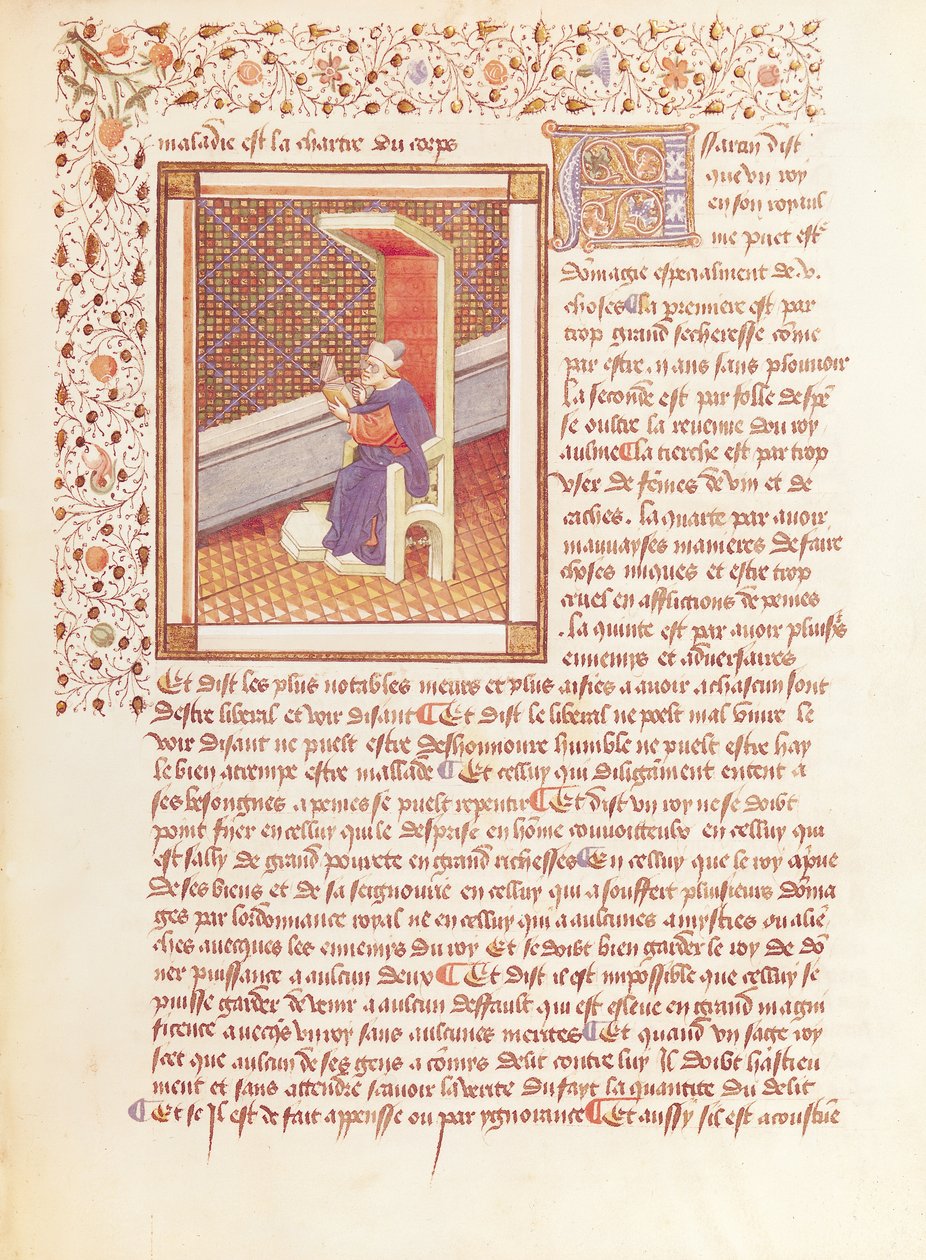Ms 614 Seite aus Les Dits Moraux des Philosophes von French School