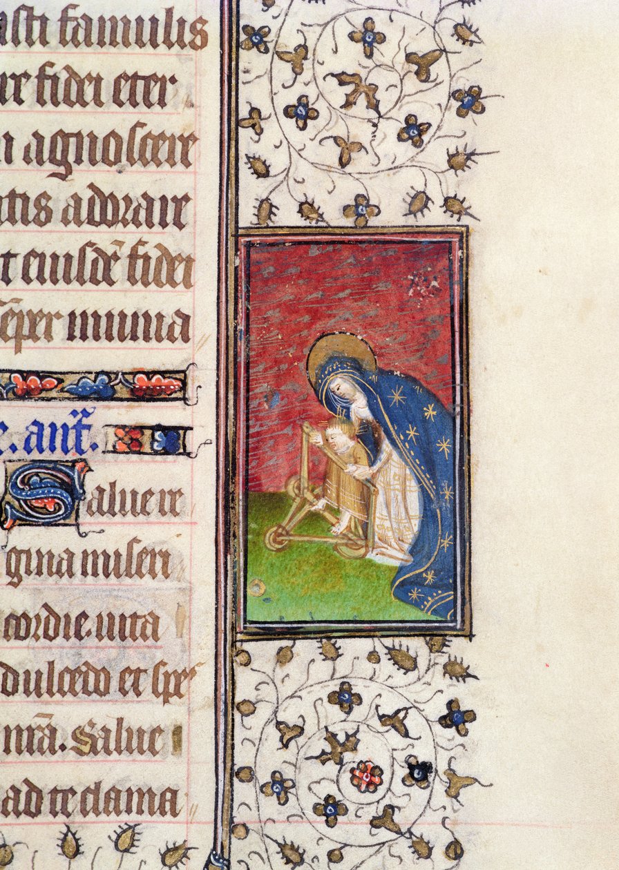 Ms 62, f.205r: Jungfrau und Kind, Detail aus einem französischen Stundenbuch, ca. 1445-50 von French School