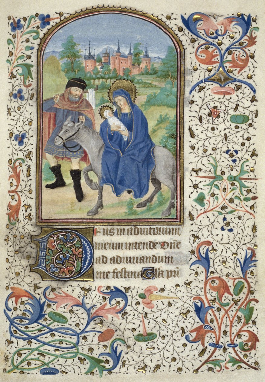 Die Flucht nach Ägypten, aus Glasgow Hours, ca. 1450-60 von French School