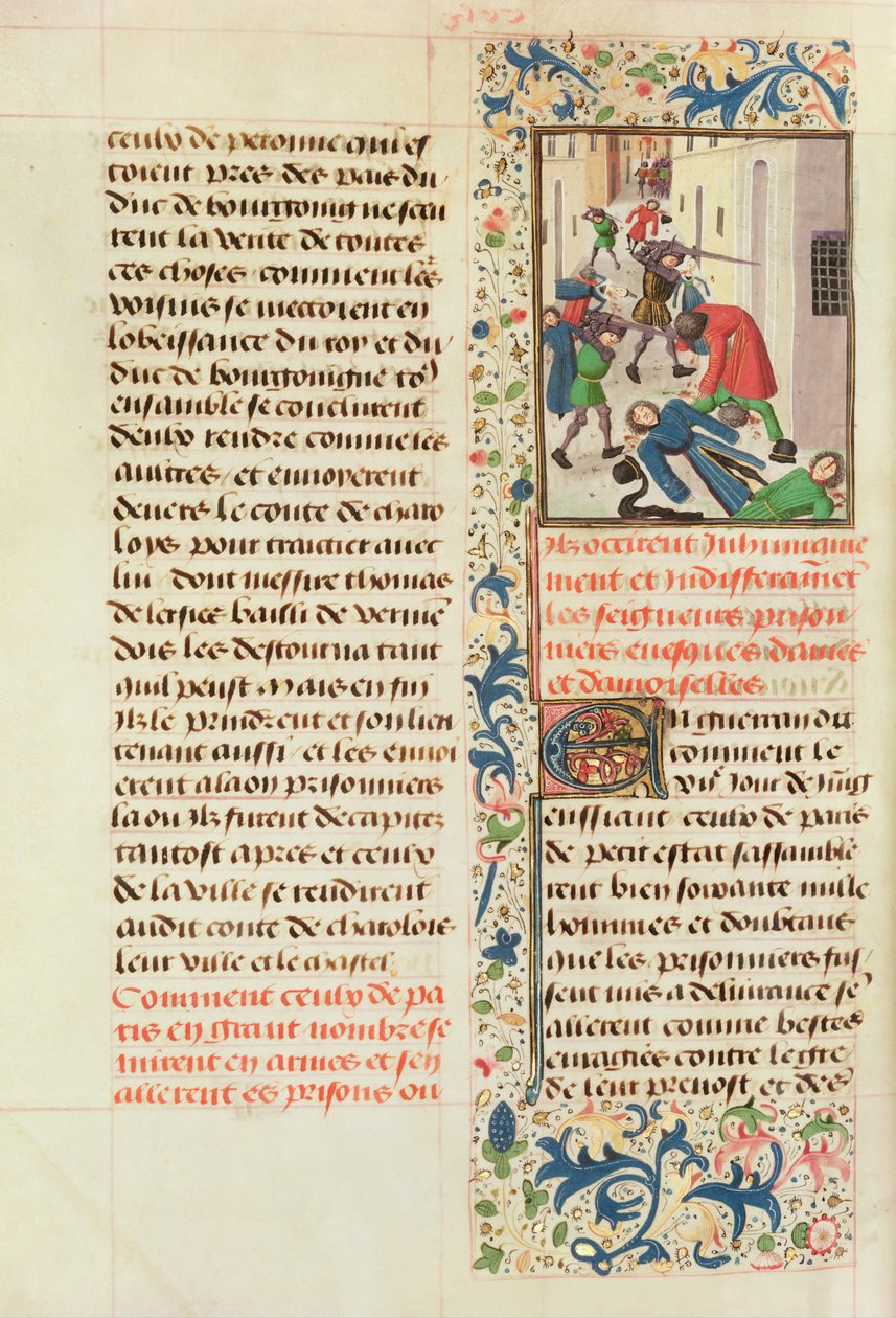 Ms Fr 2680 fol.260v Die Pariser töten die Gefangenen von Laon von French School