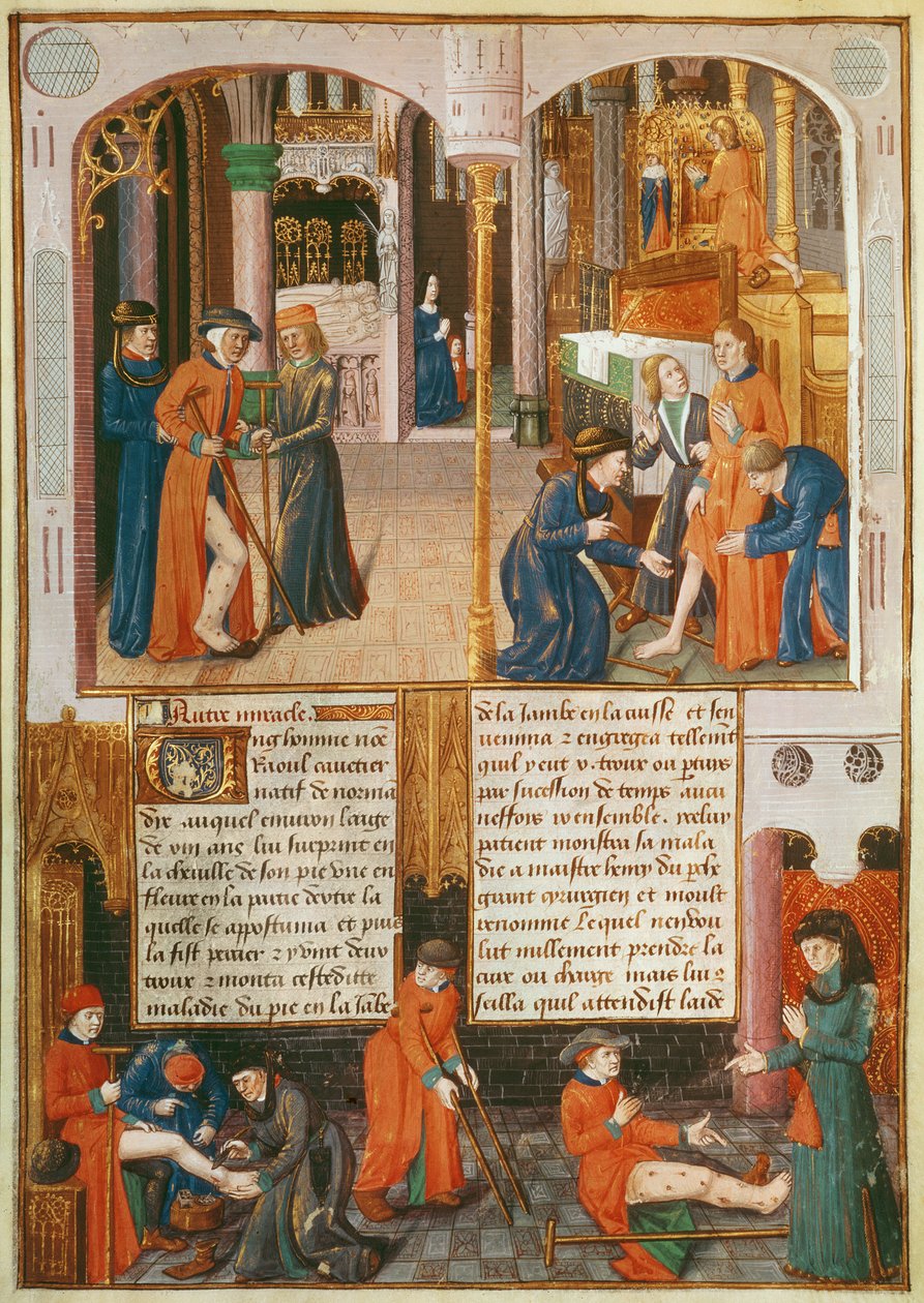 Wunder am Grab von St. Louis, aus Le Livre des Faiz de Monseigneur Saint Louis von French School