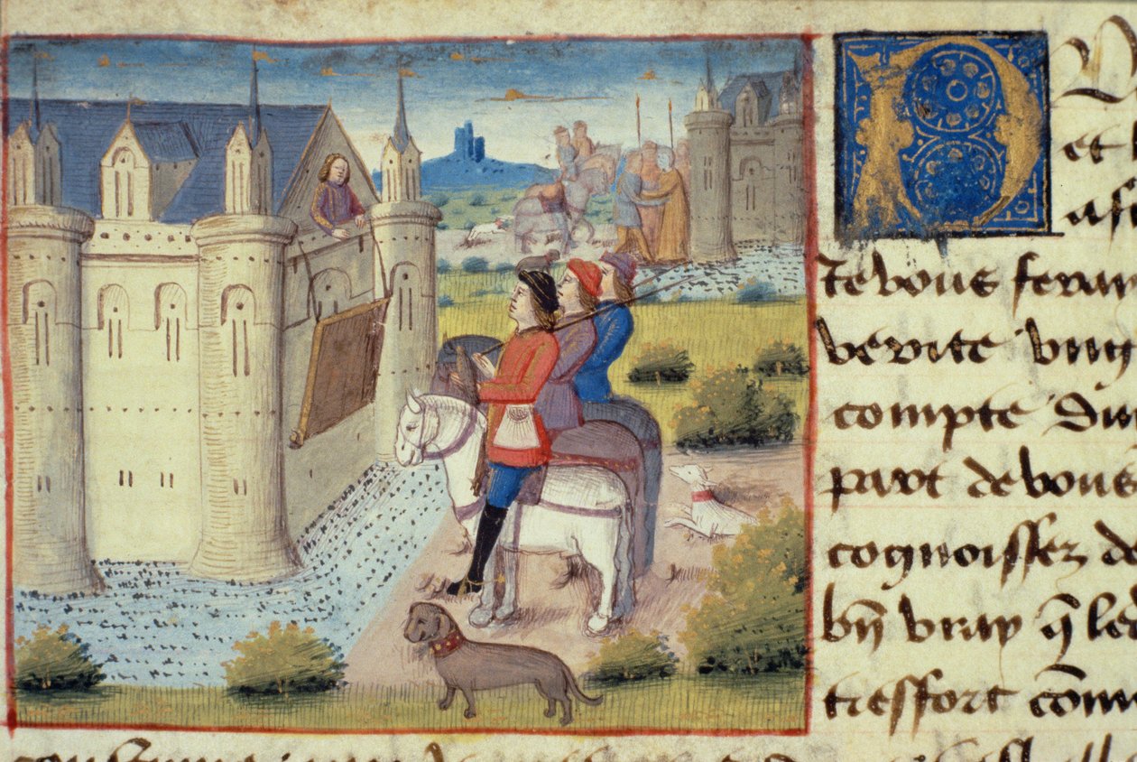 Graben um eine Stadt, aus Les Cent Nouvelles Nouvelles, 1462 von French School