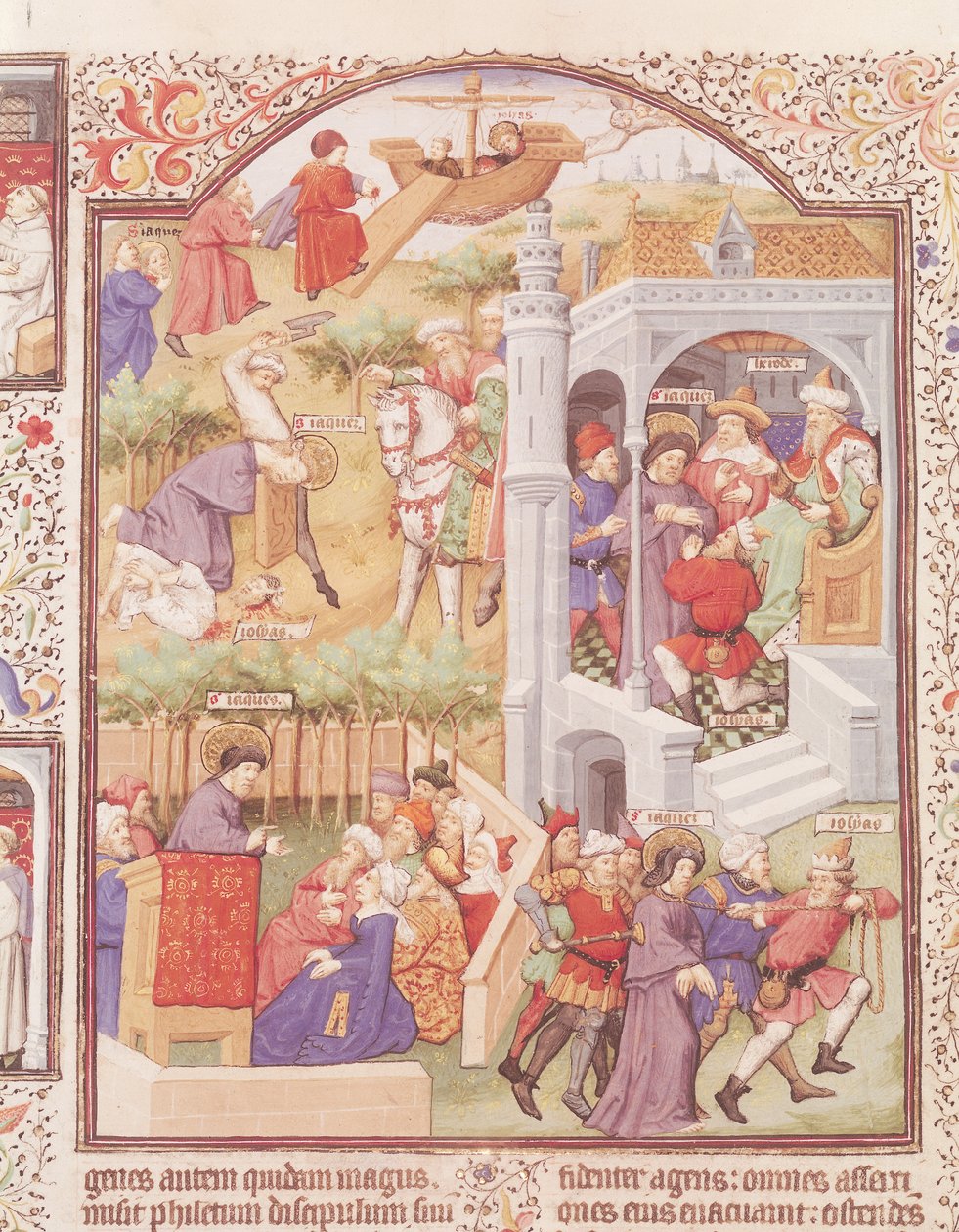 Szenen aus dem Leben des Heiligen Jakobus des Älteren (gest. 44) aus dem Brevier des Herzogs von Bedford, ca. 1424-35 von French School