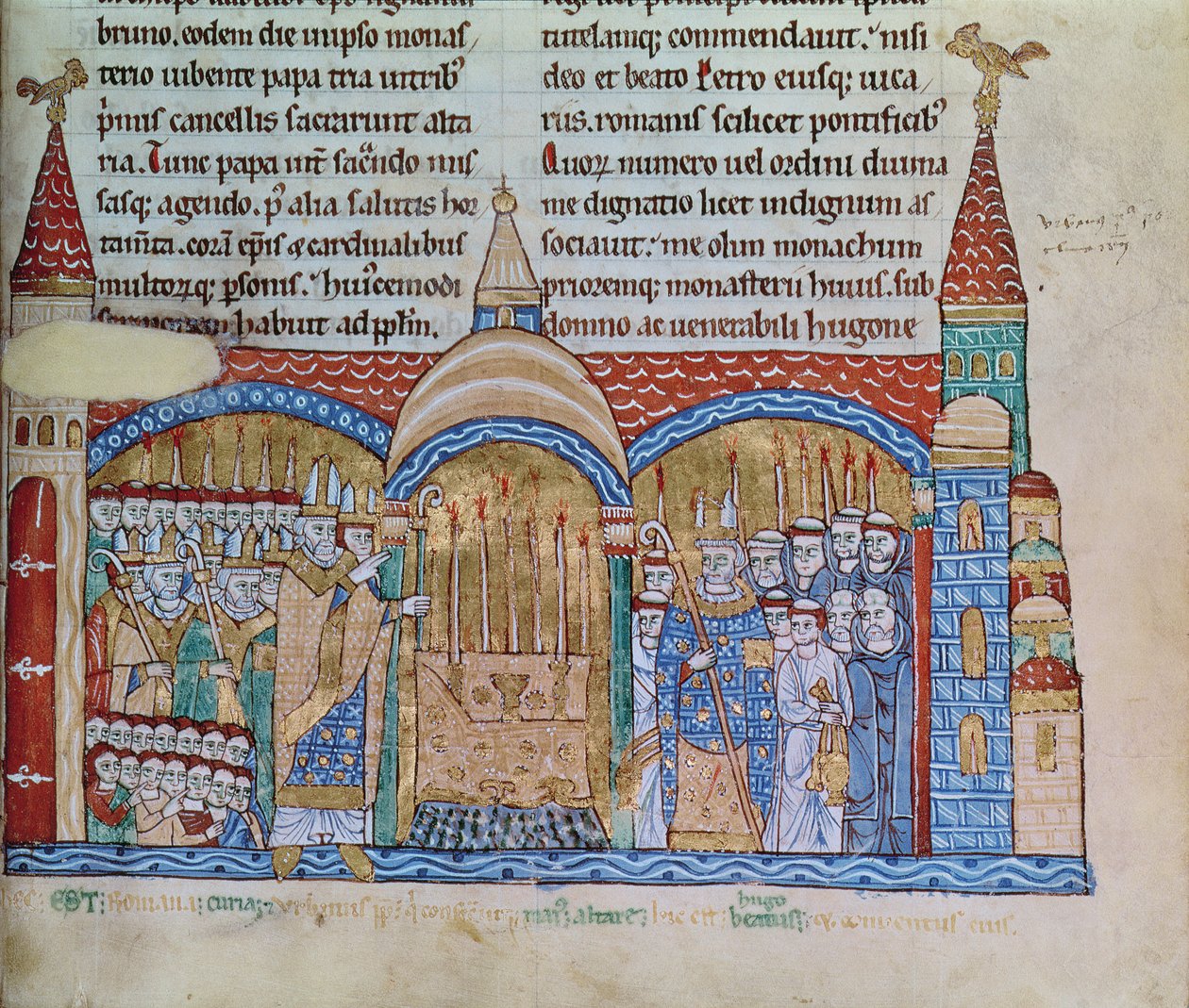 Die Weihe der Kirche in Cluny durch Papst Urban II. (1042-99) im November 1095 von French School