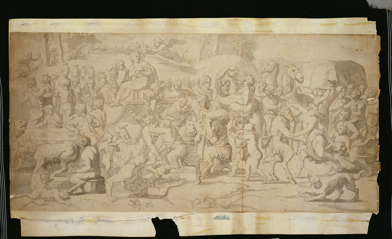 Mythologische Szene mit Satyrn von French School