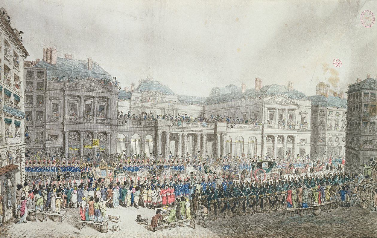 Napoleons Krönungsprozession passiert den Staatsrat, 2. Dezember 1804 von French School