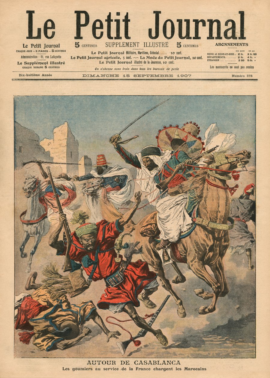 In der Nähe von Casablanca, die Goumiers greifen die Marokkaner an, Illustration aus 