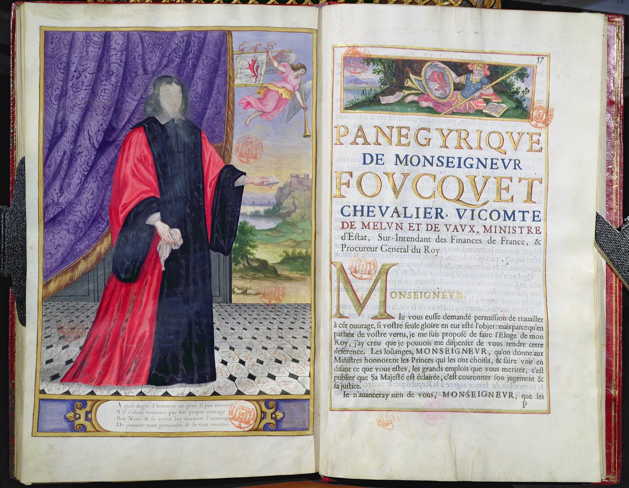 Nicolas Fouquet (1615-80) Illustration aus Les Panegyriques des Hommes Illustres de Notre Siecle von Puget de la Serre, 1655 von French School