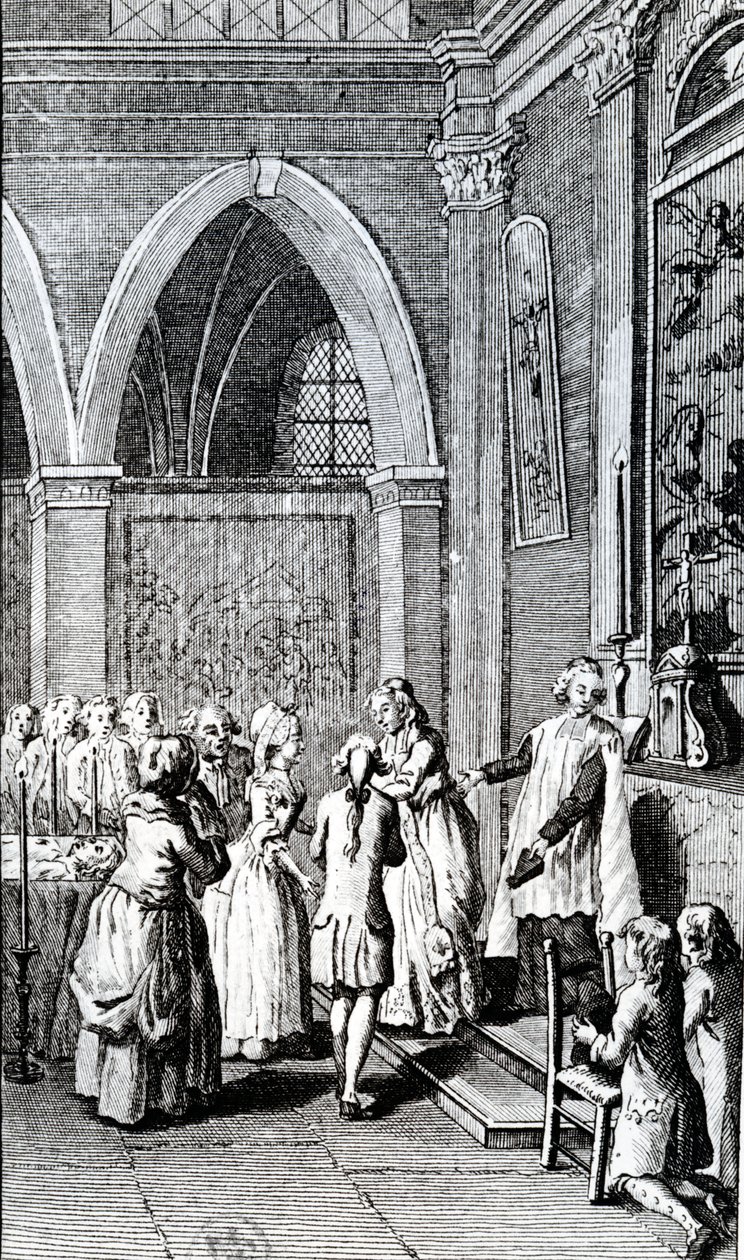 Gehorsam, Illustration aus La Vie de Mon Père von Restif de la Bretonne von French School