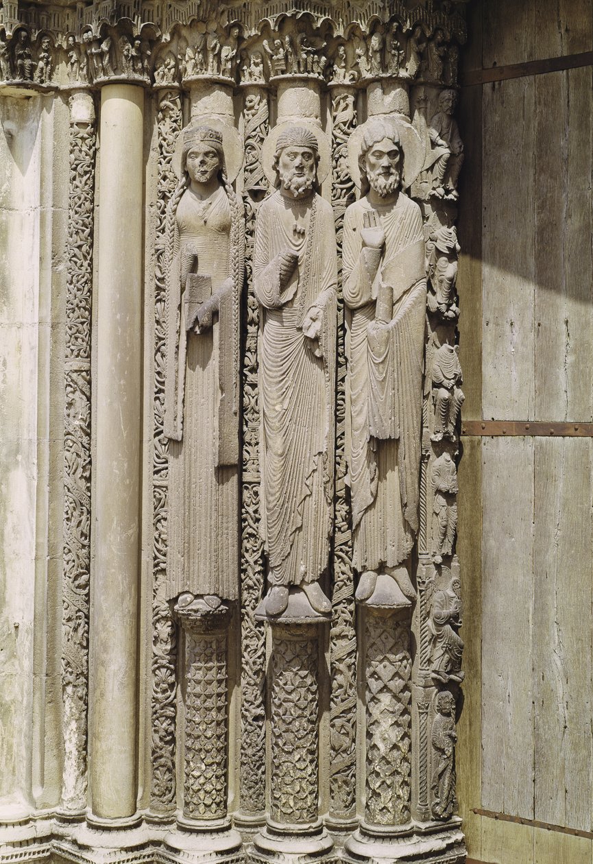 Alttestamentliche Figuren vom königlichen Portal der Westfassade, ca. 1145-50 von French School