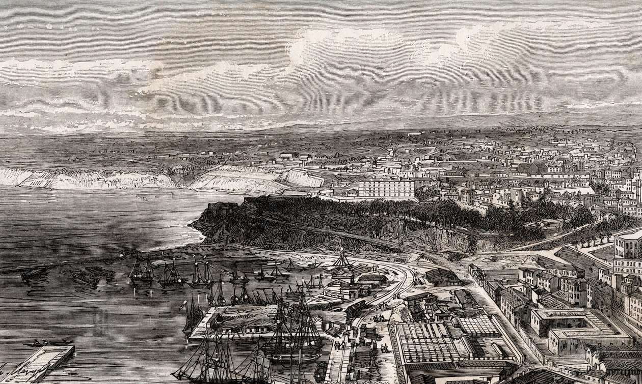 Oran - Algerien - Gravur in „La France illustree: geographie, histoire, administration statistique“ von V.A. Malt-Brown. 1884 von French School