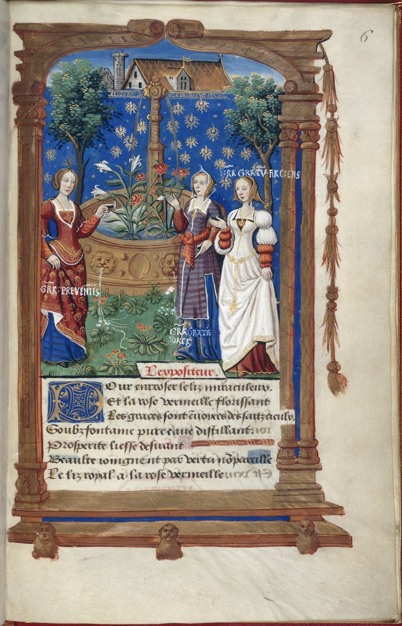 Festzug an der Fontaine du Ponceau. Aus einem Manuskript über die Hochzeit von Mary Tudor mit Ludwig XII. von Frankreich. von French School