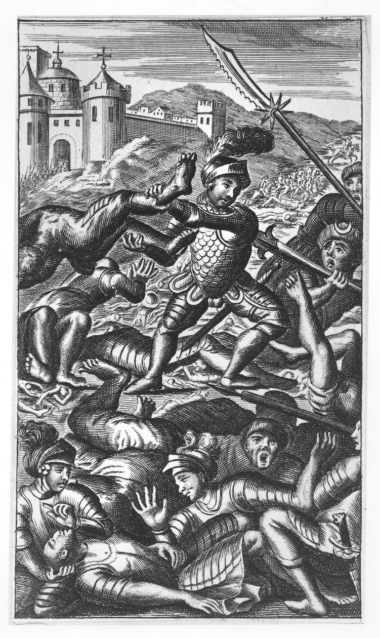 Pantagruel besiegt dreihundert Riesen, Illustration aus 