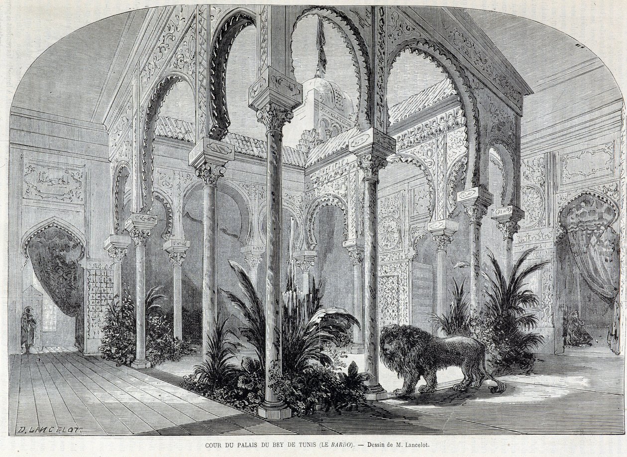 Parc du Montsouris: Inneres des Palais du Bey in Tunis auf der Weltausstellung von 1867 von French School