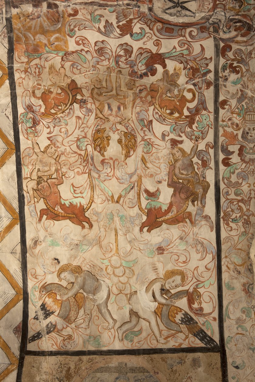 Pfarrkirche Església de la Mare de Déu de Solers. Innenraum. Die Kirchenschiffe. Wandmalereien. (Detail). 16. Jahrhundert. von French School