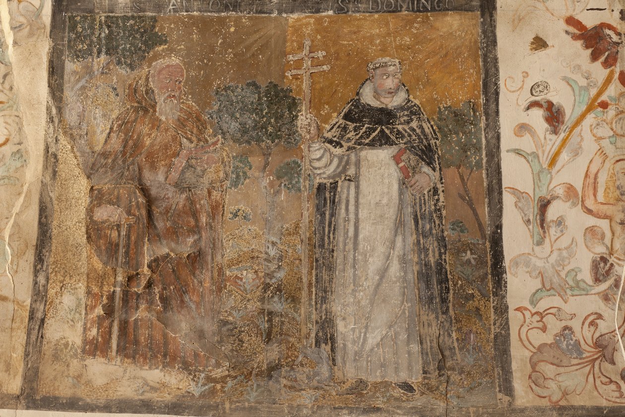 Pfarrkirche (Església de la Mare de Déu de Solers). Innenraum. Die Schiffe. Wandmalereien. Detail. 16. Jahrhundert (?). von French School