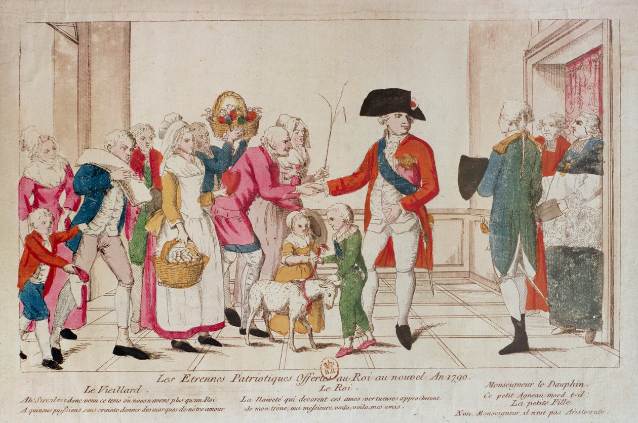 Patriotische Neujahrsgeschenke, die dem König 1790 angeboten wurden von French School