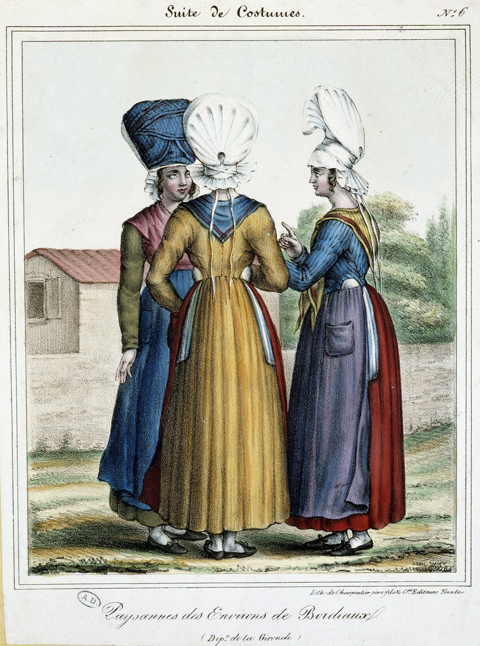 Bauern von Bordeaux - Lithografie von French School