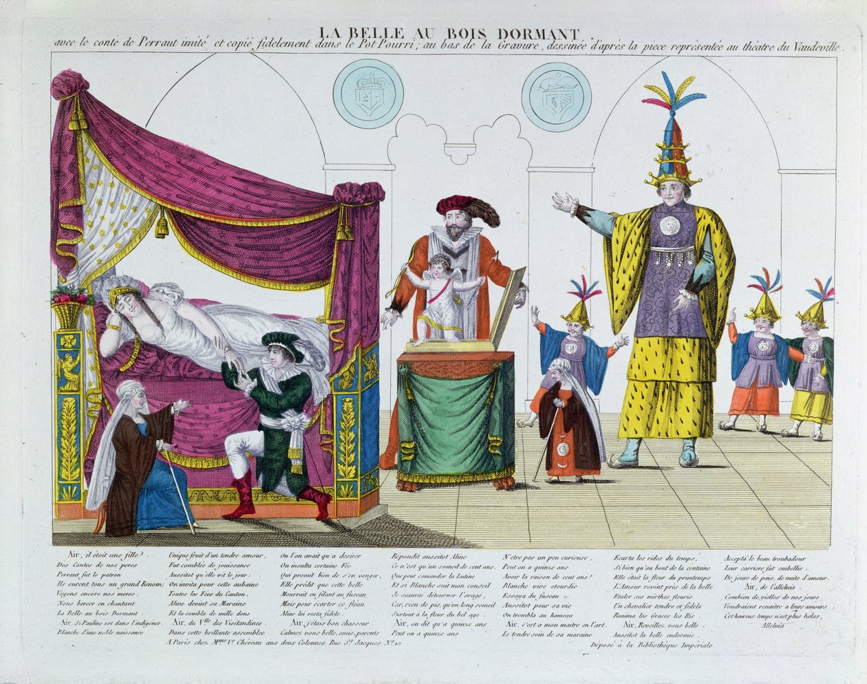 Aufführung von Dornröschen nach dem Märchen von Charles Perrault, im Vaudeville-Theater, Paris, ca. 1820 von French School