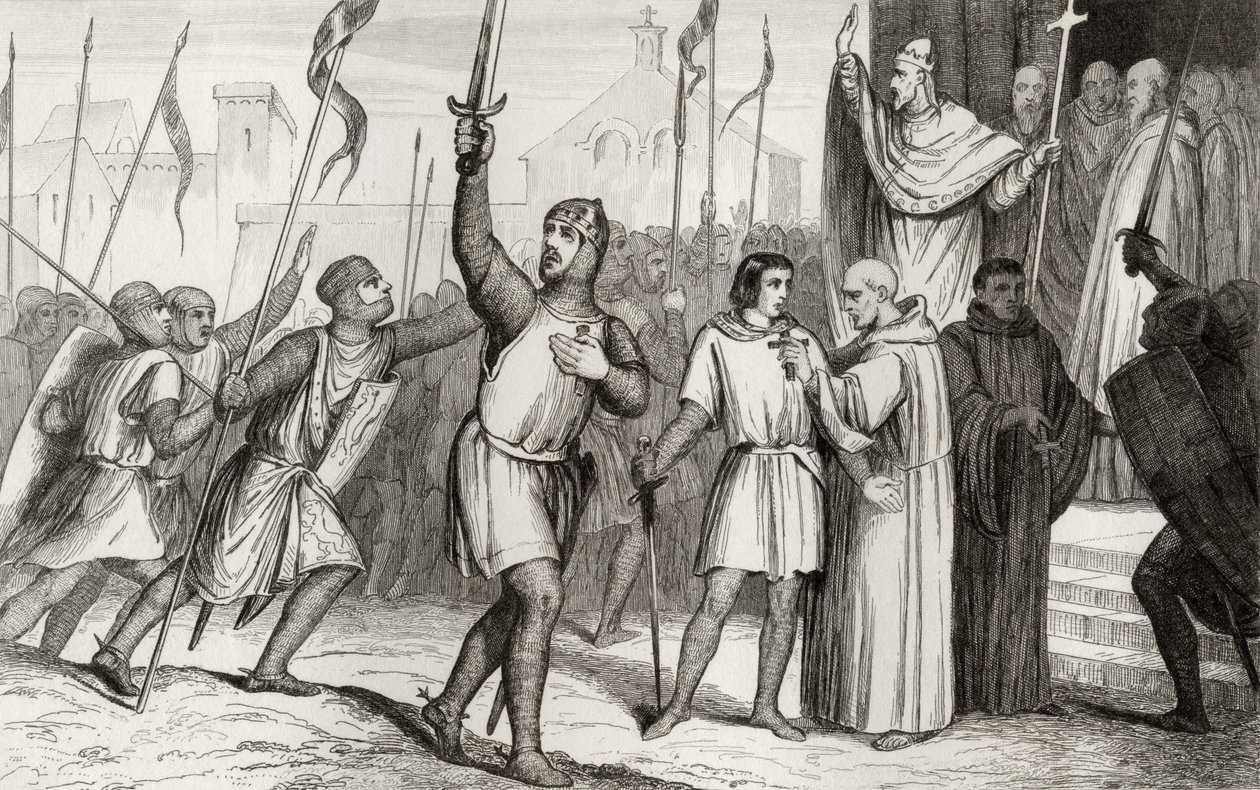Philippe I und Papst Urban II rufen 1095 zur Ersten Kreuzzug auf, aus 