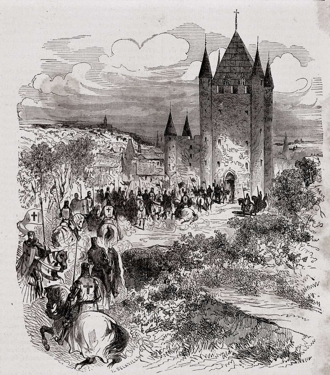Philippe der Schöne, der sich nicht sicher fühlte, suchte Zuflucht im Tempelturm - in „Paris durch die Jahrhunderte“ von H. Gourdon de Kenouillac, hrsg. F. Roy, tax. Chanaine & fils, Band I von French School