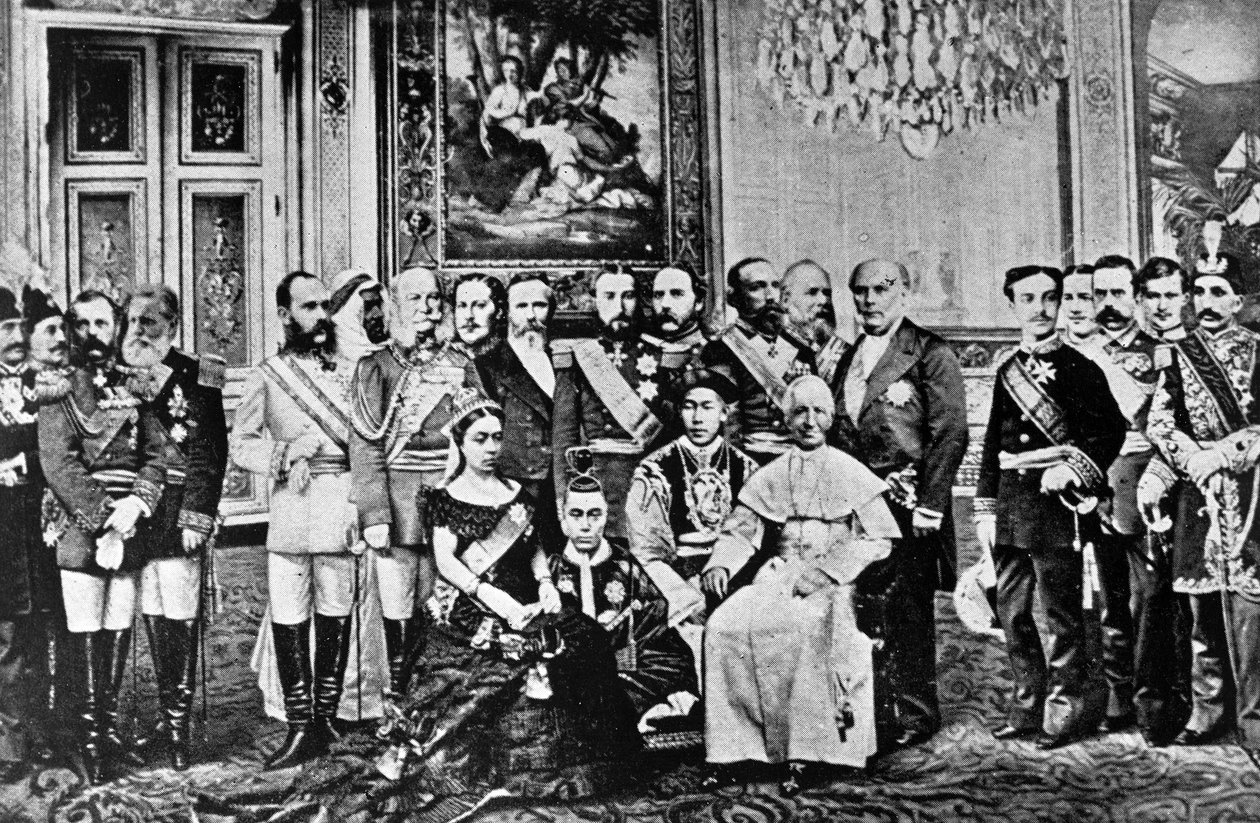 Fotomontage der Weltherrscher, 1867 von French School