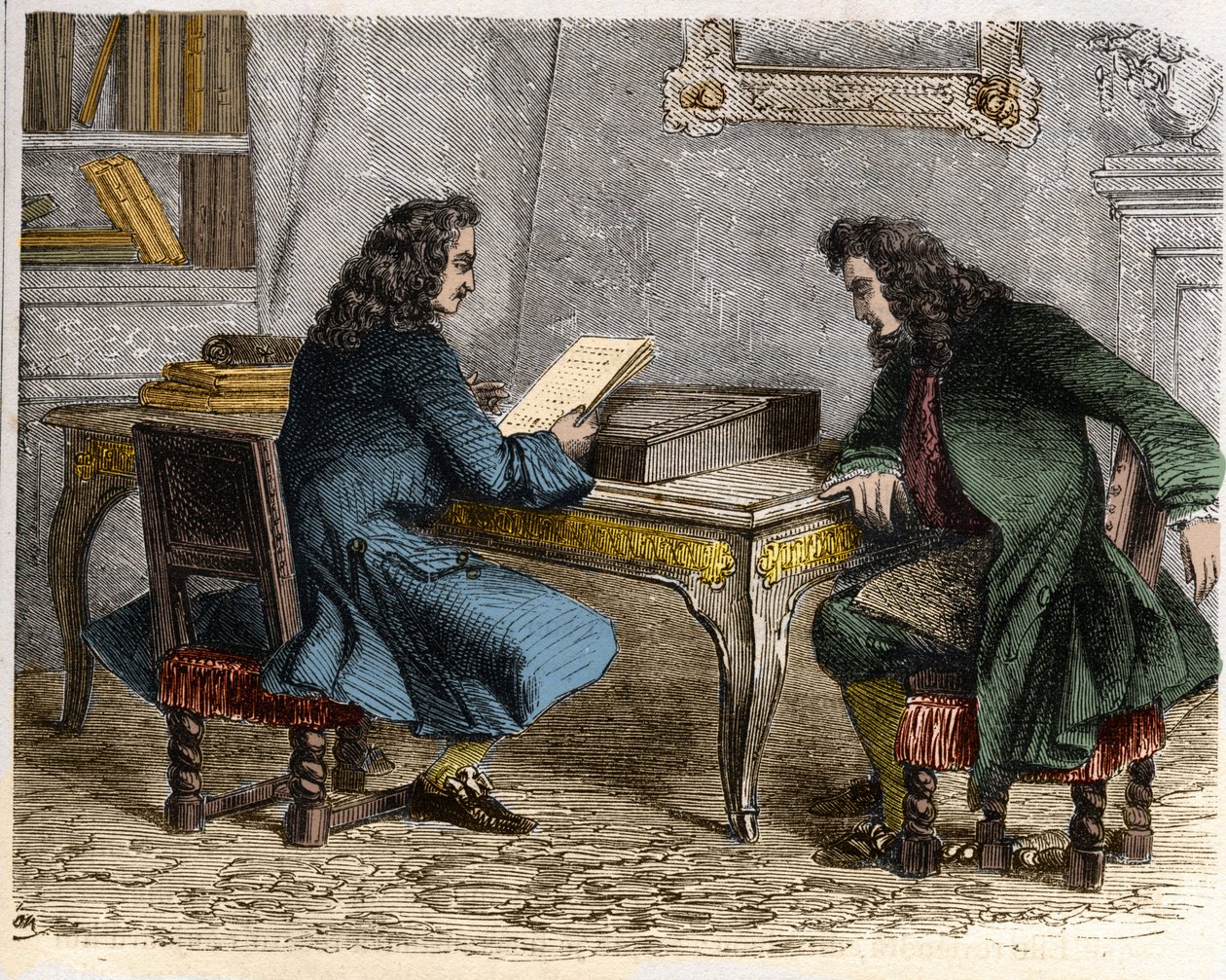 Pierre Corneille liest seinem Bruder Thomas Corneille das „Cid“ vor, bevor er zu Anne „Ninon“ de l