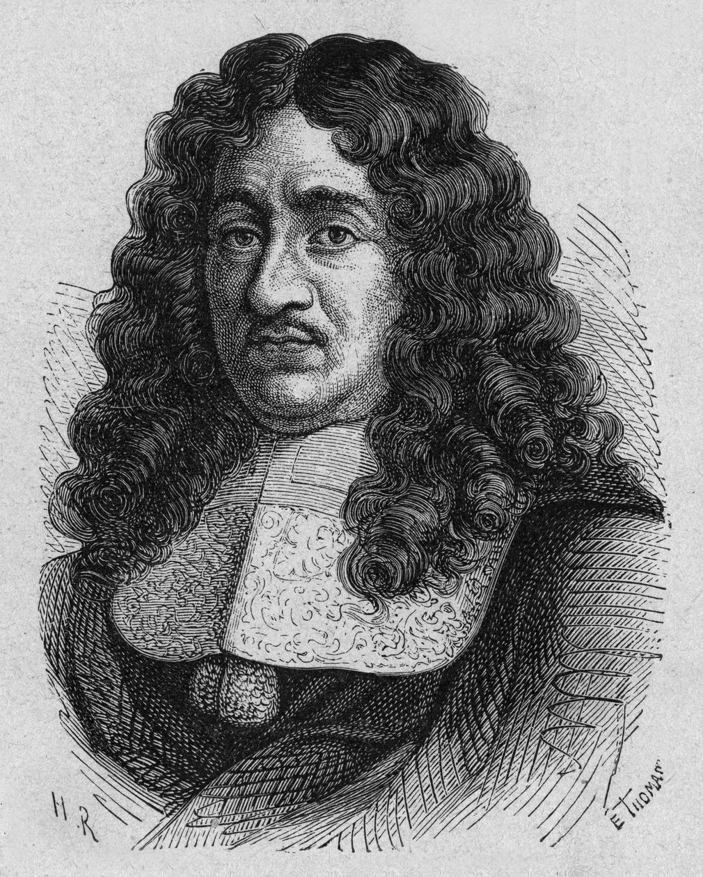 Pierre Paul Riquet (1609?-1680) französischer Geschäftsmann, er war ein Pionier der Arbeiterrechte, er entwarf und finanzierte den Südkanal, Gravur von French School