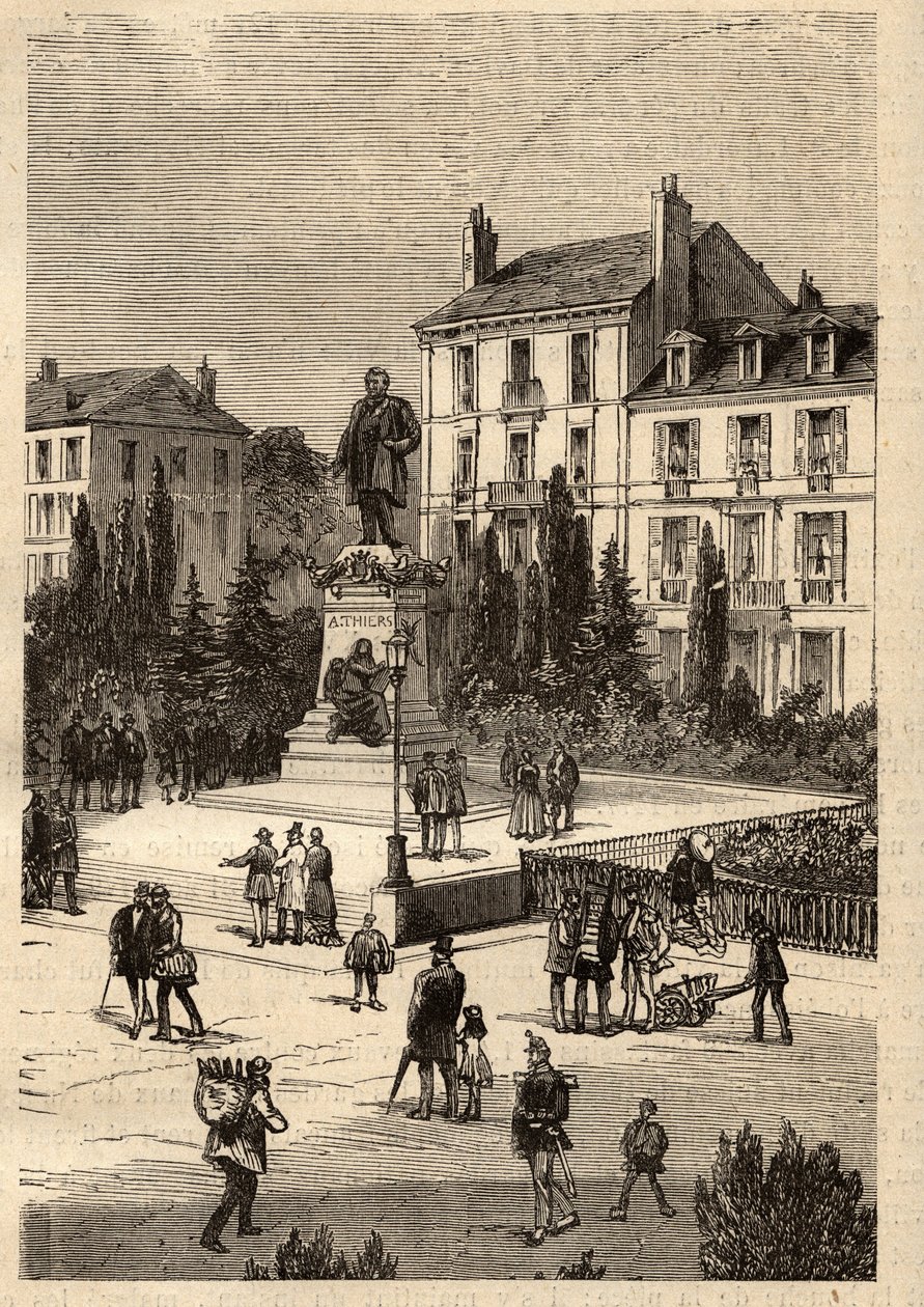 Place Thiers - Innenstadt der Stadt Nancy, im Departement Meurthe-et-Moselle, in der Region Lothringen - Gravur in „PATRIE - Beschreibung der malerischen Frankreich in 6 Bänden“ von Lucien Huard von French School