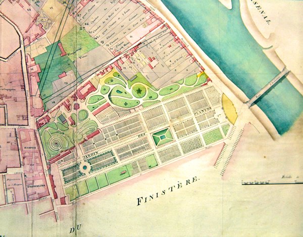 Plan des Jardin des Plantes in Paris während der Kaiserzeit von French School