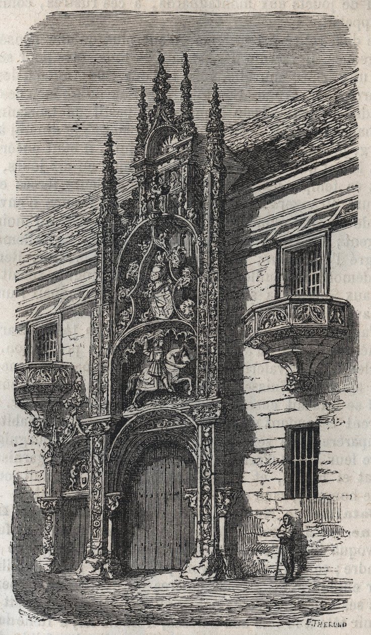 Porte du Palais Ducal de Nancy (Palais des Ducs de Lorraine) (1502-1512) - Gravur in „Histoire de France“ von Victor Duruy (1811-1894) - 1882 von French School