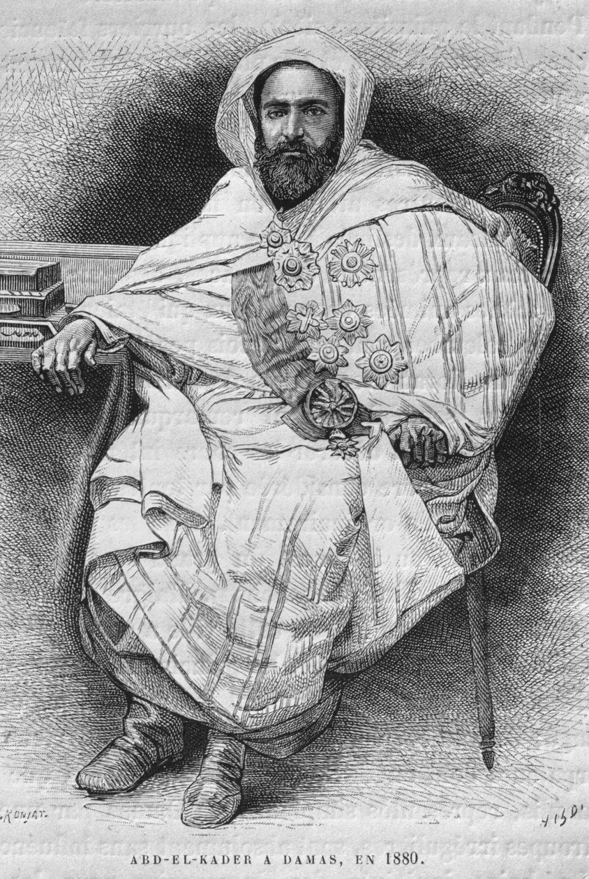 Porträt von Abd el-Kader in Damaskus im Jahr 1880 (1808-83), aus La Syrie d