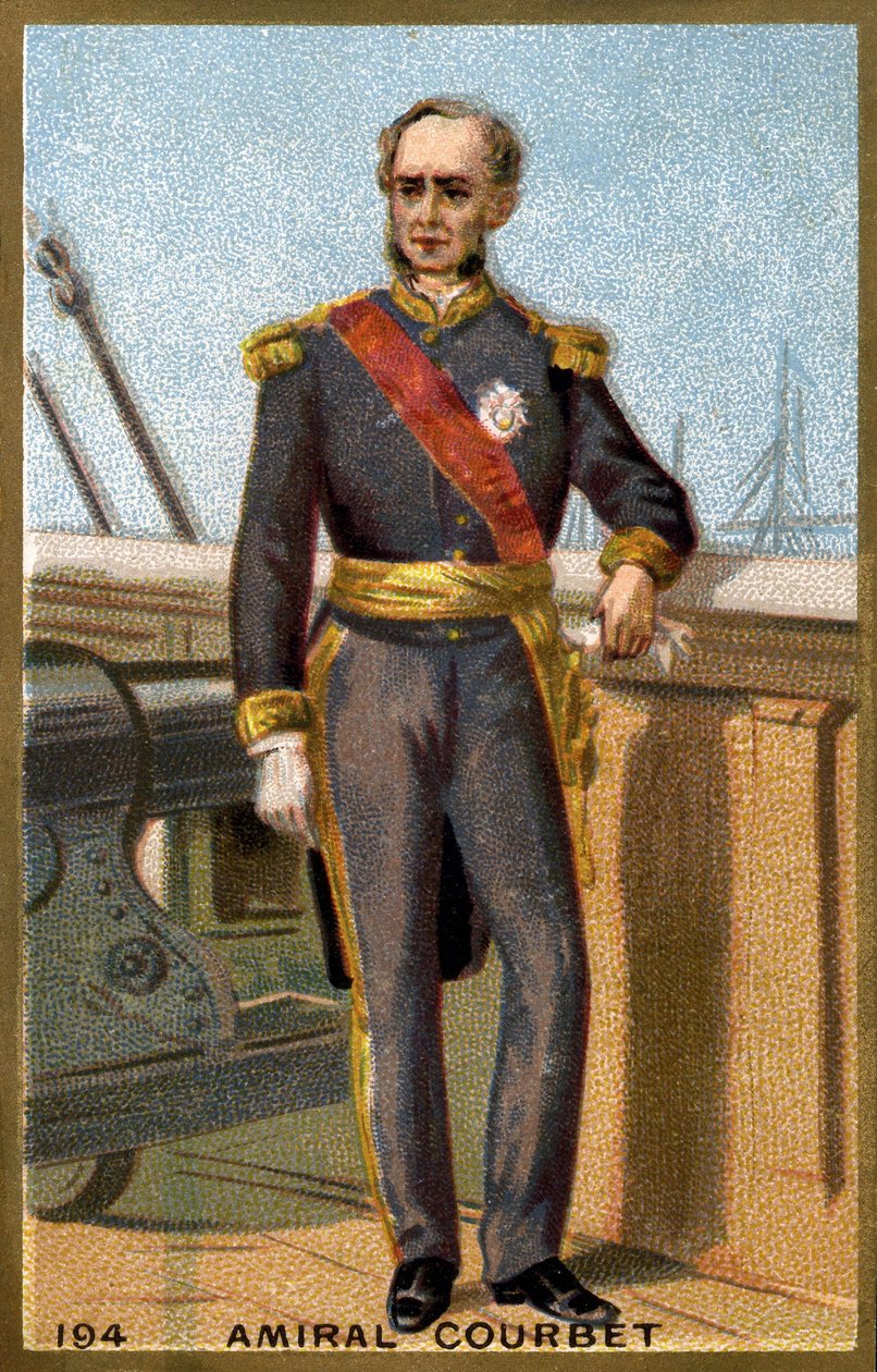 Porträt von Admiral Courbet (1827-1885). Chromolithographie des späten 19. Jahrhunderts. von French School