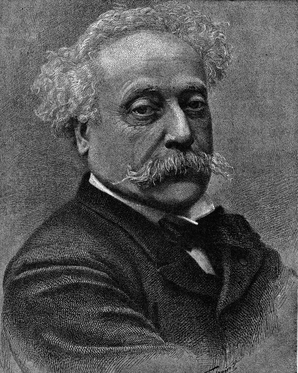 Porträt von Alexandre Dumas Jr. (1824-1895), französischer Schriftsteller. Gravur in „La gazette du dimanche“ vom 5. Dezember 1895 von French School