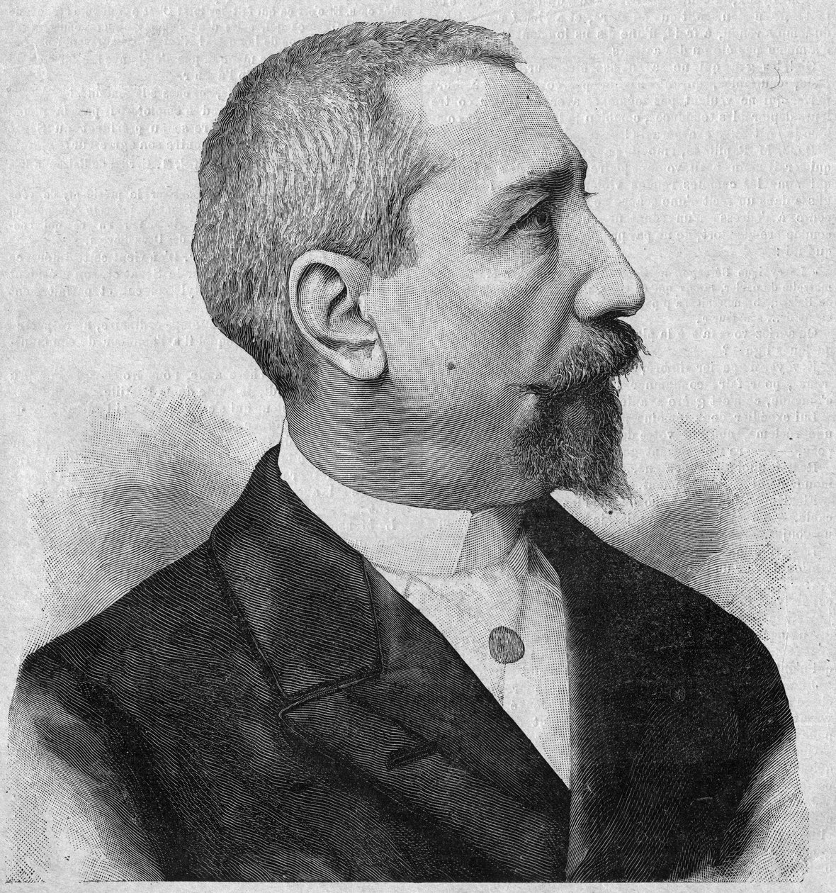 Porträt von Anatole France (1844-1924), französischer Romanautor und Dichter, Mitglied der Académie Française. Gravur in „La gazette du dimanche“ vom 6. Februar von French School