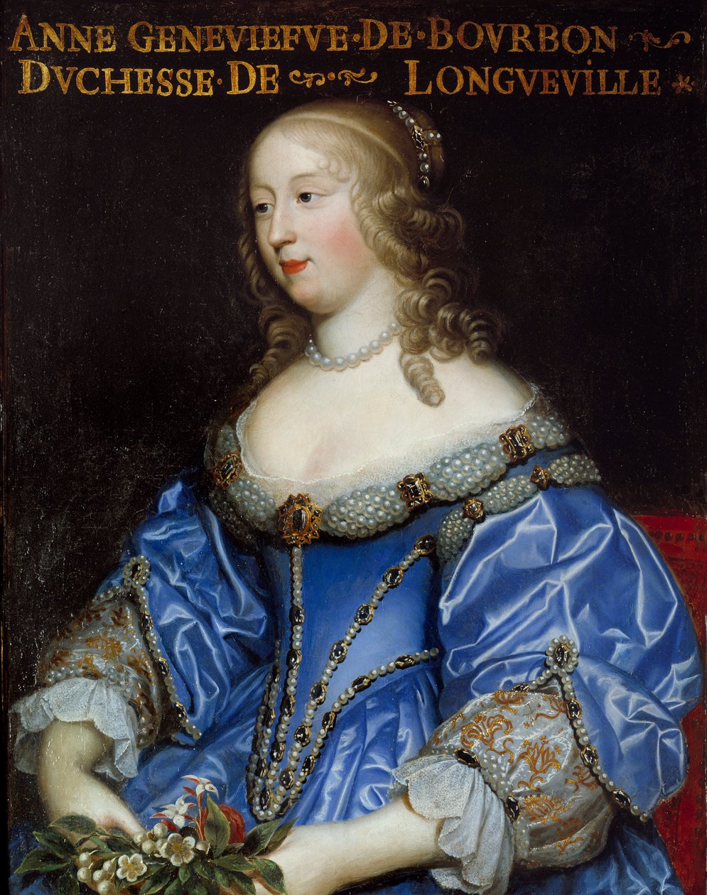 Porträt von Anne Genevieve de Bourbon Conde, Herzogin von Longueville (1619-1679) von French School