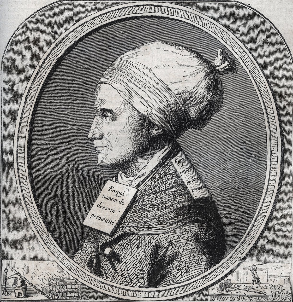 Porträt von Antoine-Francois Desrues (1744-1777) französischer Giftmischer - Gravur in „Causes celebres de tous les peuples“ von Armand Fouquier (1817-18?) 1858-1867 - private Sammlung von French School