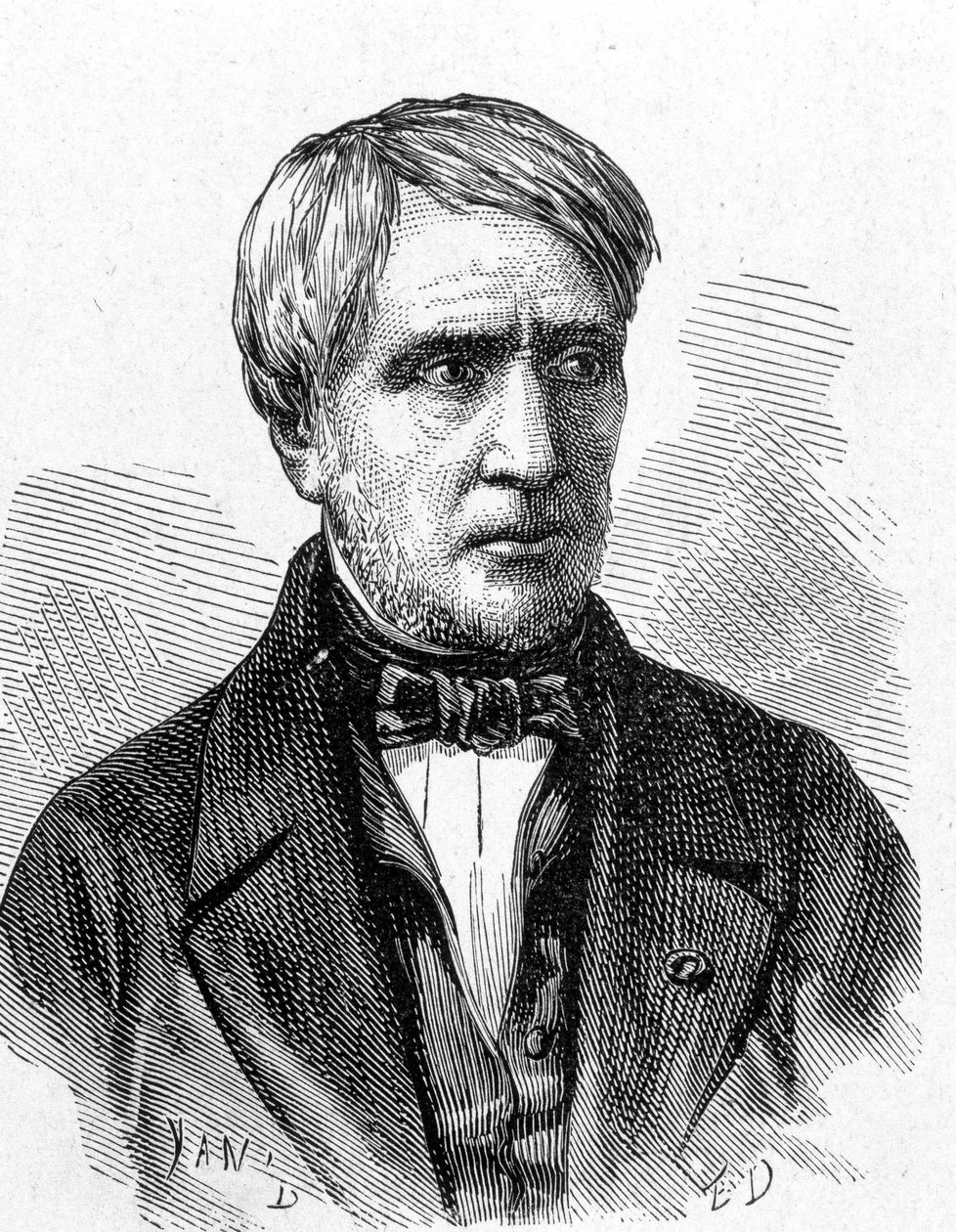 Porträt von Antoine César Becquerel (1788 - 1878), französischer Physiker - in „Album der Wissenschaft; berühmte Gelehrte; Große Entdeckungen“ 1896. von French School
