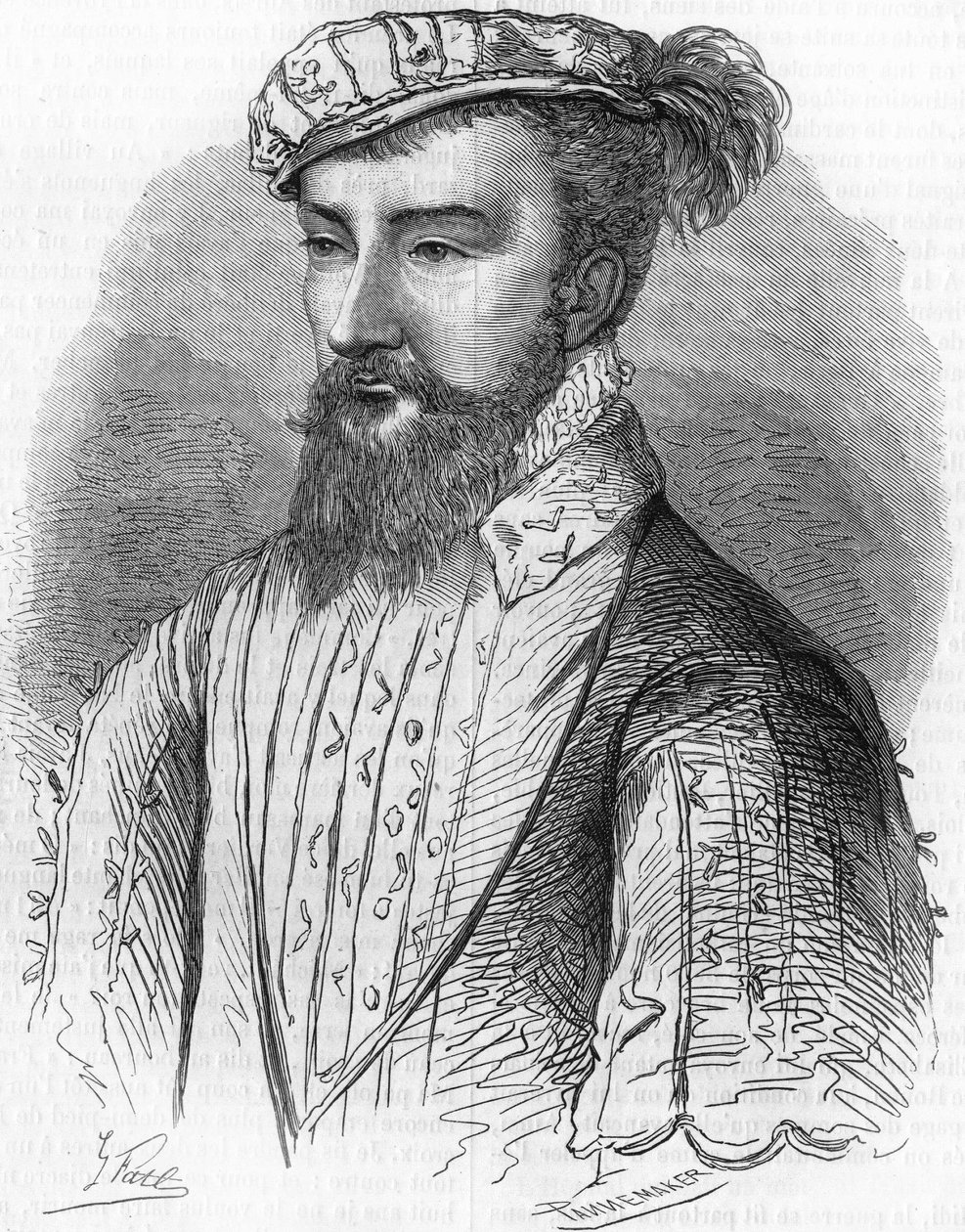 Porträt von Antoine de Bourbon (1518-1562), König von Navarra und Vater von König Heinrich IV. In „Histoire Populaire de la France“, sd. circa 1885. Gravur. von French School