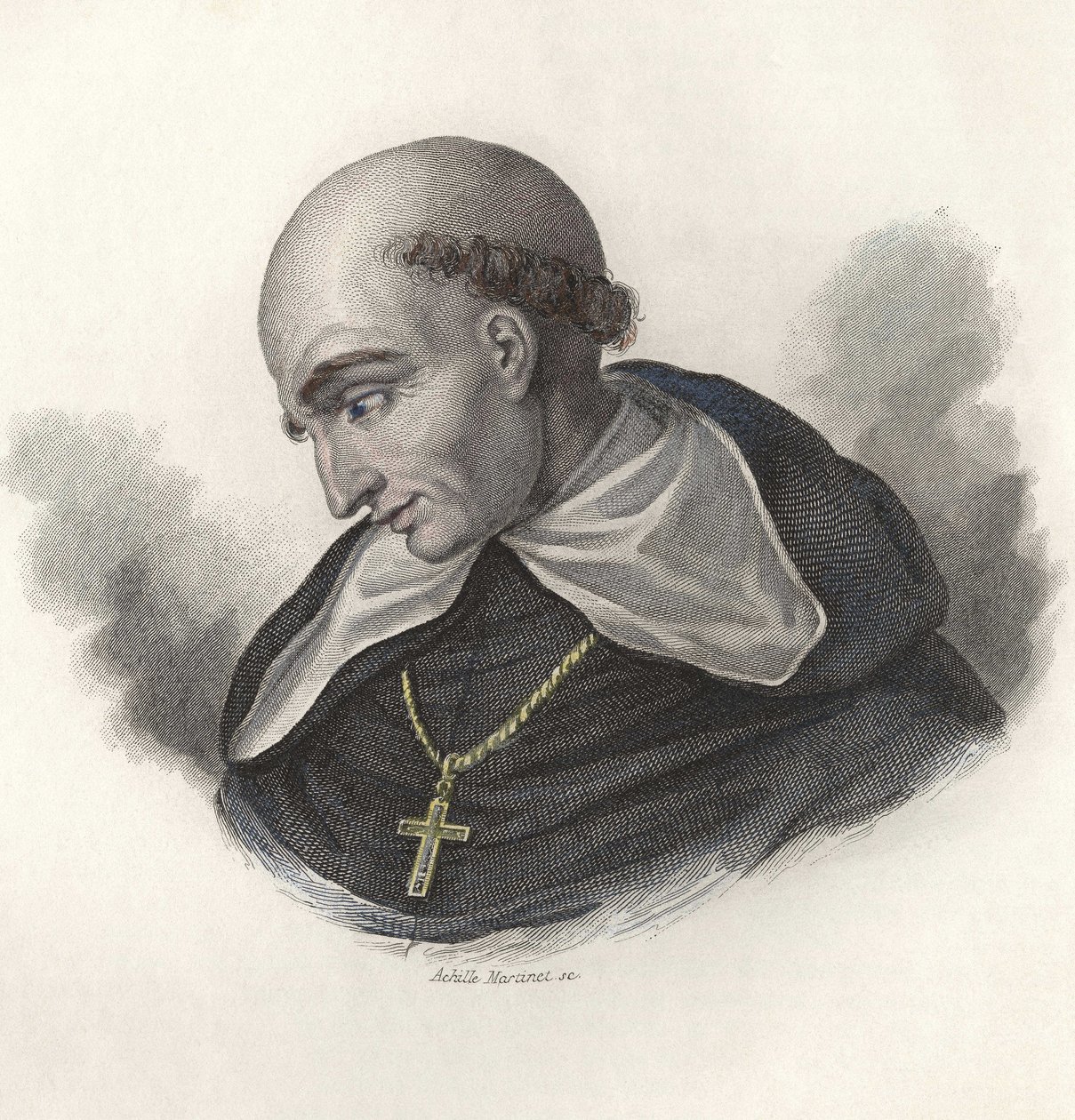 Porträt von Bartolomé de Las Casas (1472-1566), spanischer Dominikanerbruder und Bischof von Chiapas. in „Portraits des hommes utiles“ von French School