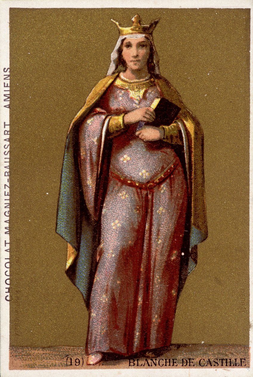 Porträt von Blanche de Castille, Königin von Frankreich (1188-1252). von French School