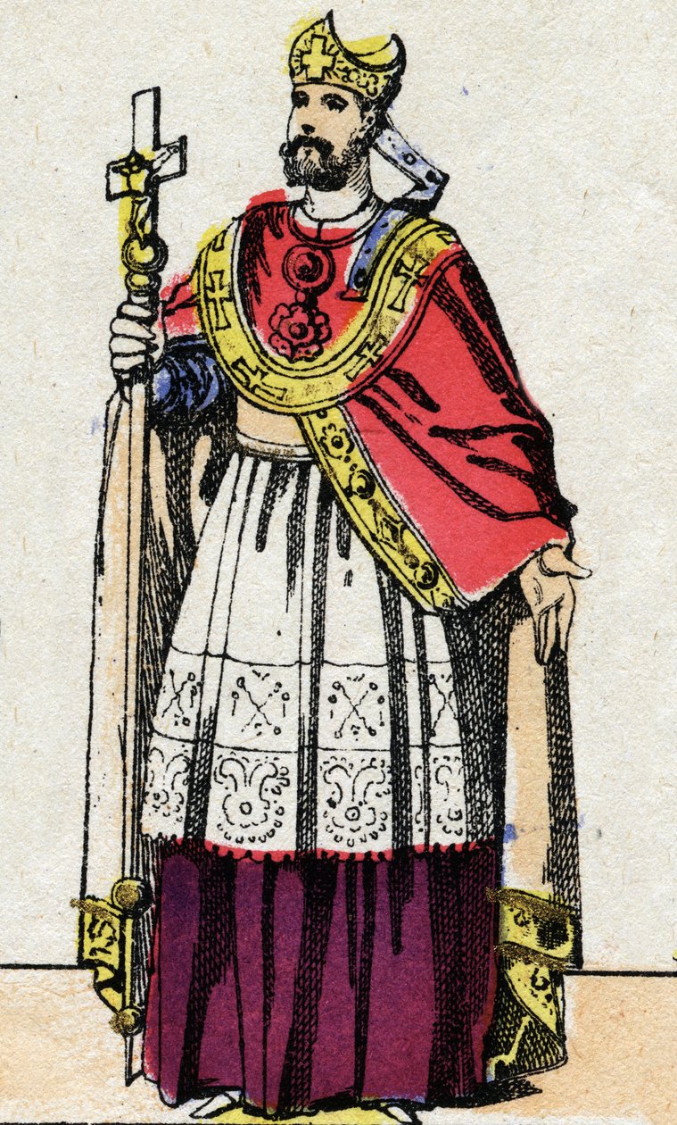 Porträt von Bonifatius (ca. 675-754), Erzbischof von Mainz, der Deutschland evangelisierte und den fränkischen Klerus reorganisierte von French School