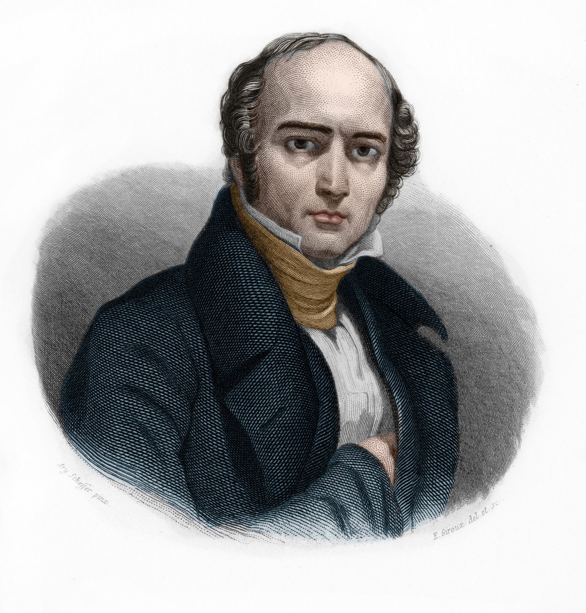 Porträt von Camille Hyacinthe Odilon Barrot (1791-1873), französischer Politiker. In „LIBRE DES SPEAKERS“ von Louis de Cormenin Timon. 1842. Private Sammlung. von French School