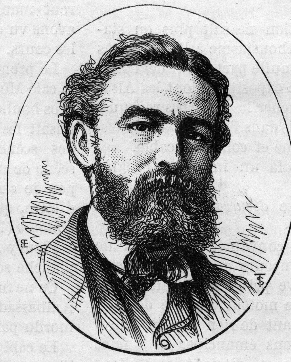 Porträt von Charles Busson (1822-1908), französischer Maler. Gravur in „Le Monde Illustré“ Nr. 890 vom 2. Mai 1874. von French School