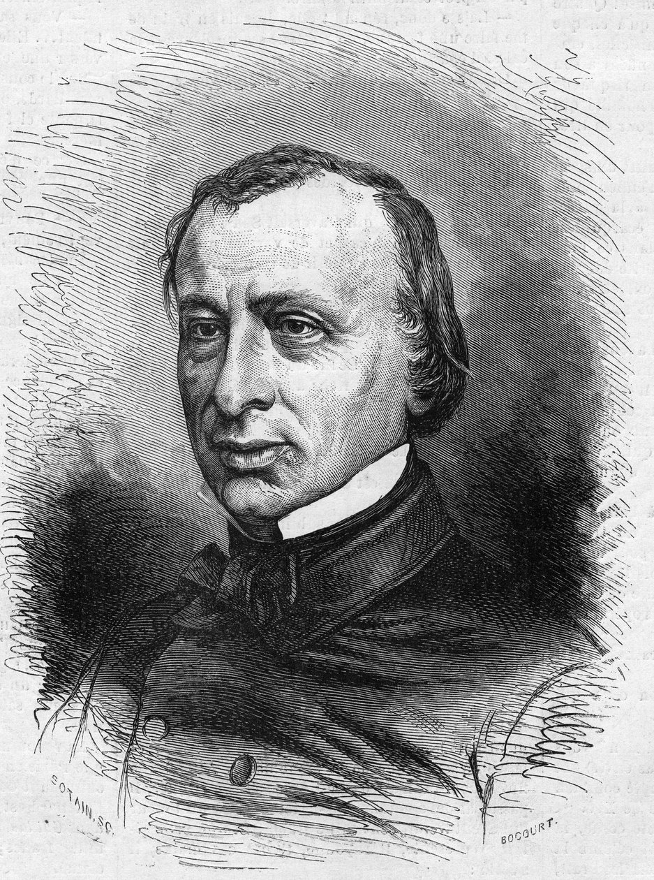 Porträt von Edouard Lefevre de Laboulaye (1811-1883), französischer Anwalt und Politiker. Gravur in „Le Monde Illustré“ Nr. 689 vom 25. Juni von French School