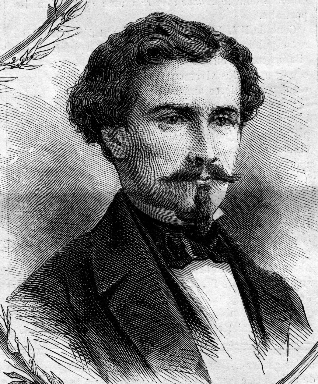 Porträt von Emile Keller (1828-1909), französischer Politiker. Gravur in „Le Monde Illustré“ Nr. 262 vom 19. April 1862. von French School
