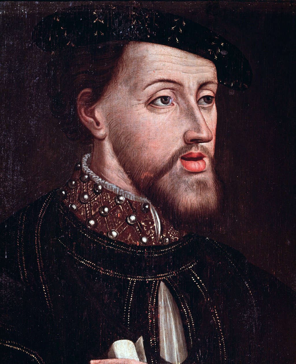 Porträt von Kaiser Karl V. (1500-1558) (Detail) von French School