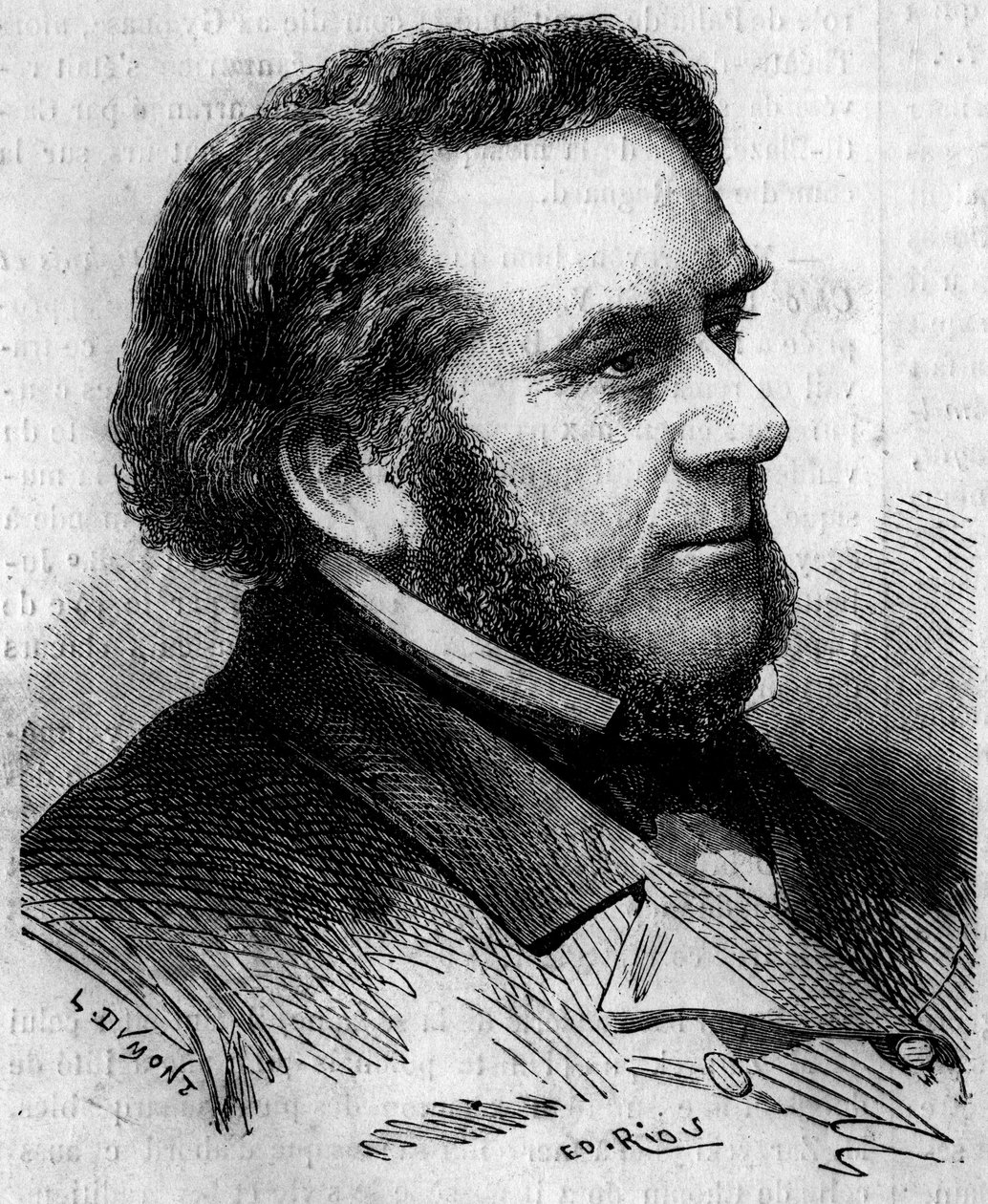 Porträt von Eugene Bethmont (1804-1860), französischer Anwalt und Politiker, ehemaliger Justizminister. Gravur in "Le Monde Illustré" Nr. 156 vom 7. April 1860 von French School