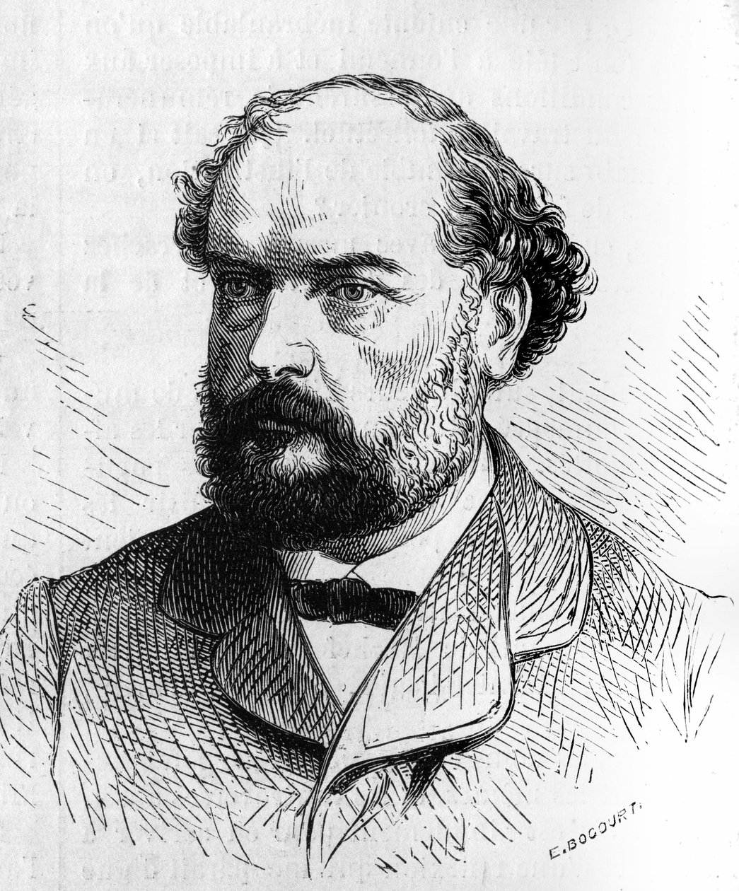 Porträt von François Désiré Bancel (1822-1871), französischer Politiker. Gravur in „Le Monde Illustré“ Nr. 634 vom 5. Juni. von French School