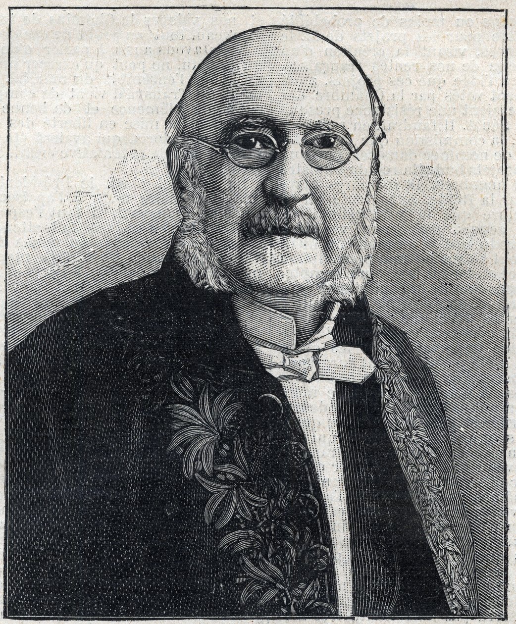 Porträt von Francois Jules Suisse dit Jules Simon (1814-1896), französischer Philosoph und Staatsmann, in "Le Petit Parisien" von French School